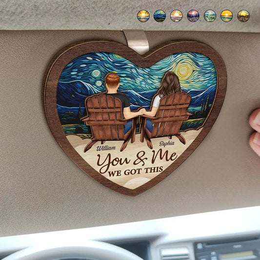 You And Me We Got This Couple - Personalized Custom Shaped Car Visor Clip
