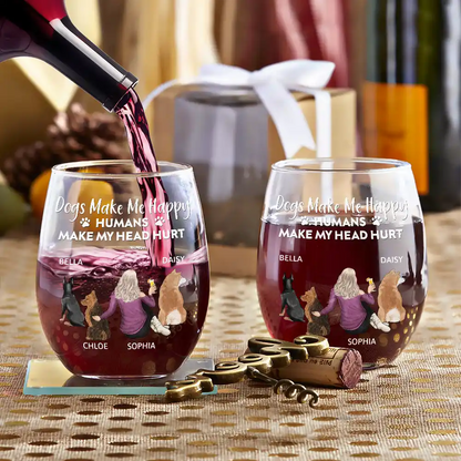 A Bond That Can't Be Broken Dog Mom Dog Dad Pet Lovers - Personalized Stemless Wine Glass