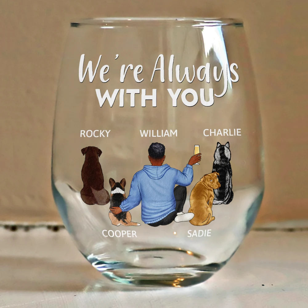 A Bond That Can't Be Broken Dog Mom Dog Dad Pet Lovers - Personalized Stemless Wine Glass