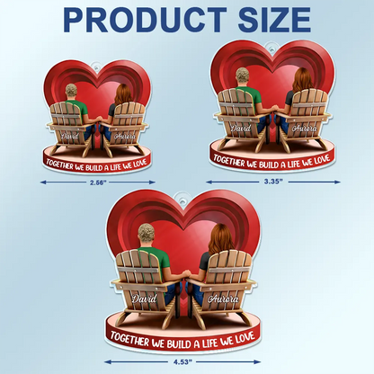 Together Since Couple 3D Effect - Personalized Acrylic Car Hanger