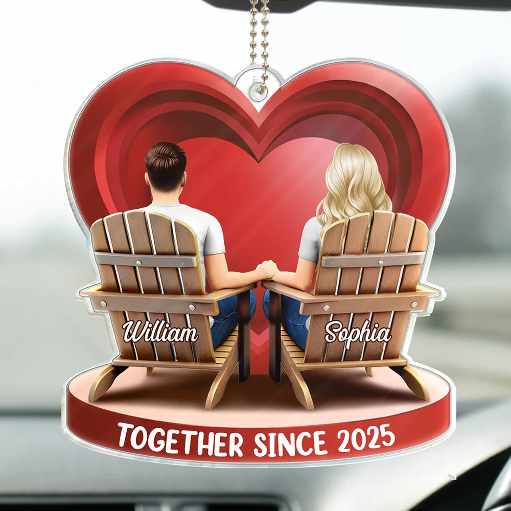 Together Since Couple 3D Effect - Personalized Acrylic Car Hanger