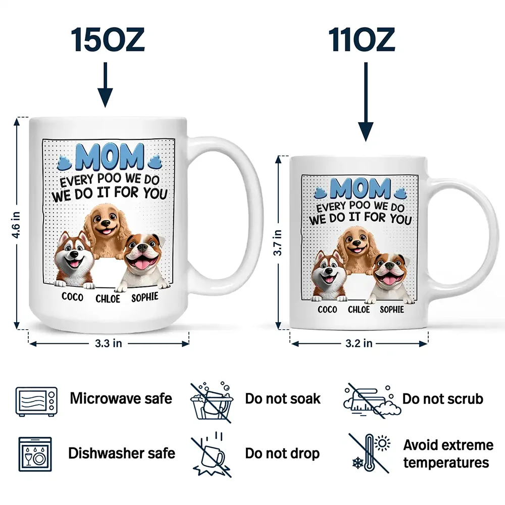 Dad Every Poo I Do 3D Cartoon - Personalized Mug