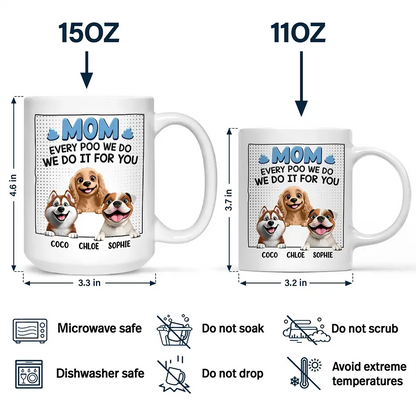 Dad Every Poo I Do 3D Cartoon - Personalized Mug