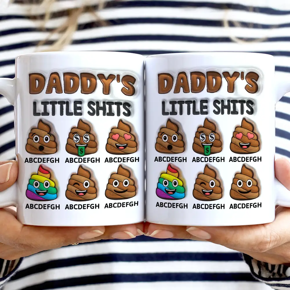 Mommy's Little Shits - 3D Inflated Effect Printed Mug, Personalized White Edge-to-Edge Mug
