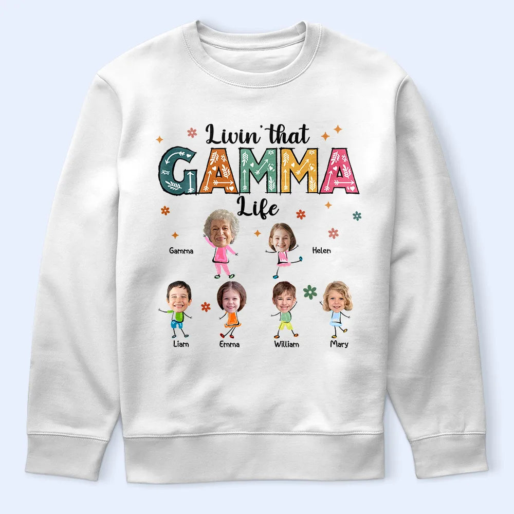 Custom Photo Living That Grandma Life Funny Cartoon - Personalized T Shirt