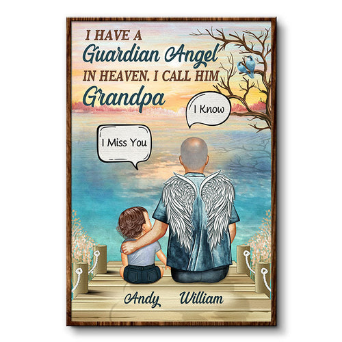 Guardian Angel In Heaven Grandparents Grandpa Grandma Skin - Memorial Gift - Personalized Custom Poster