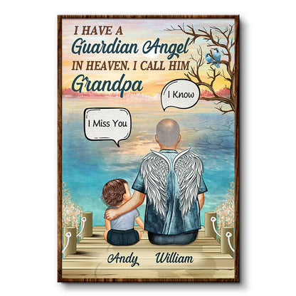 Guardian Angel In Heaven Grandparents Grandpa Grandma Skin - Memorial Gift - Personalized Custom Poster