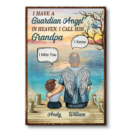 Guardian Angel In Heaven Grandparents Grandpa Grandma Skin - Memorial Gift - Personalized Custom Poster