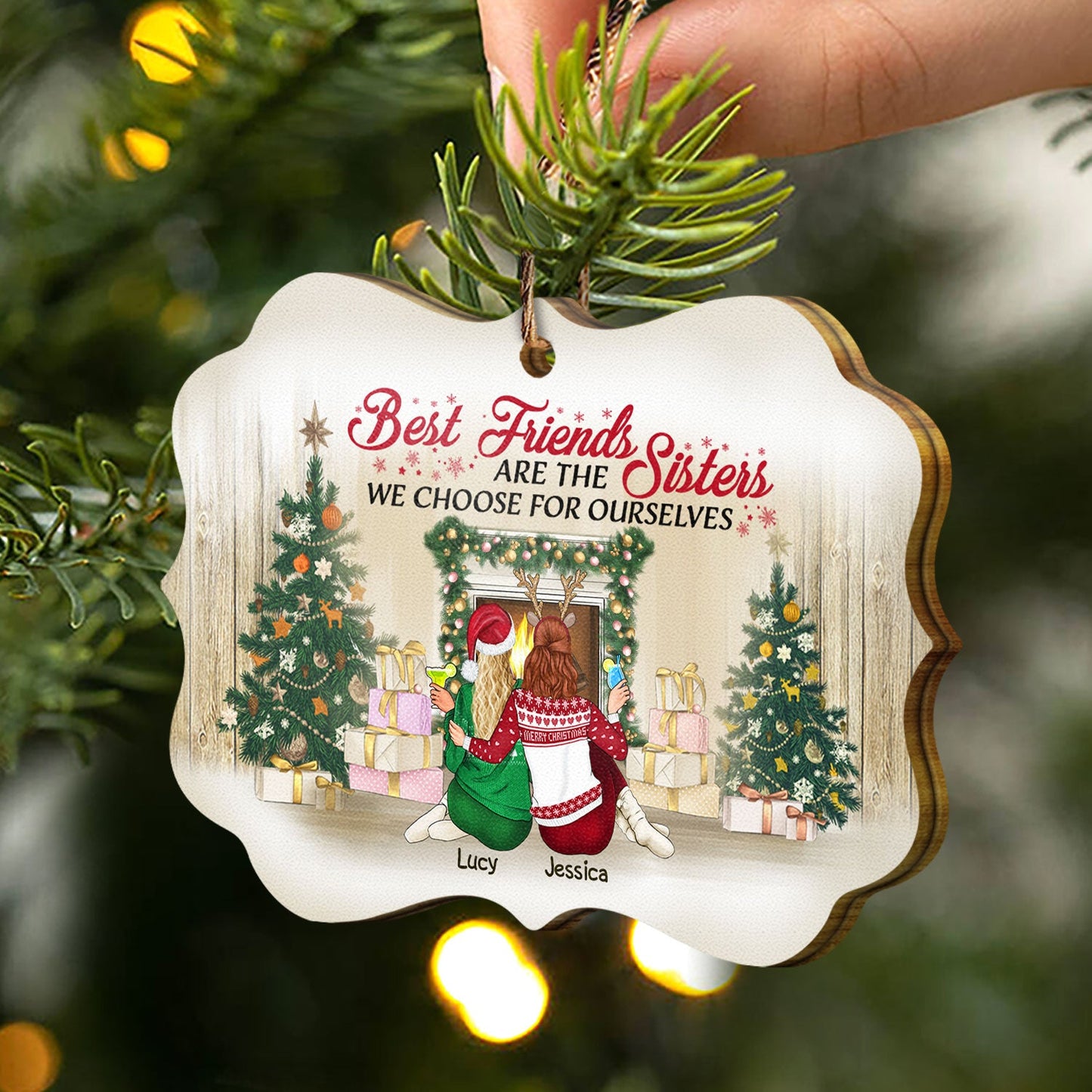 Best Friends Are The Sisters We Choose For Ourselves - Christmas Gift For BFF - Personalized Wooden Ornament