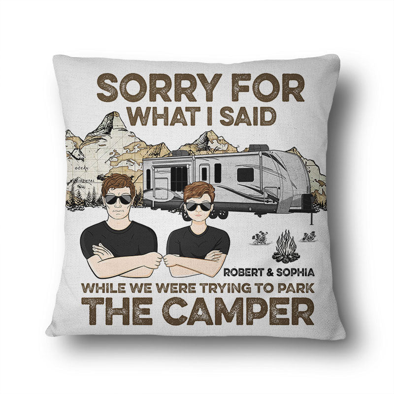 Sorry For What I Said Camping Map - Couple Gift - Personalized Custom Pillow