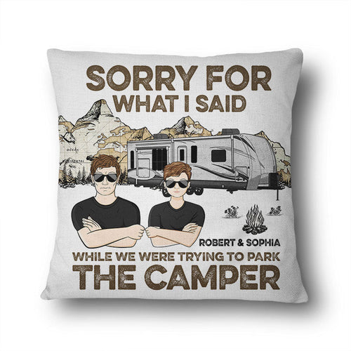 Sorry For What I Said Camping Map - Couple Gift - Personalized Custom Pillow