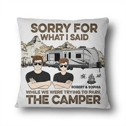 Sorry For What I Said Camping Map - Couple Gift - Personalized Custom Pillow
