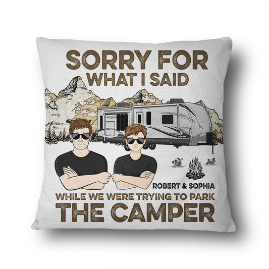Sorry For What I Said Camping Map - Couple Gift - Personalized Custom Pillow