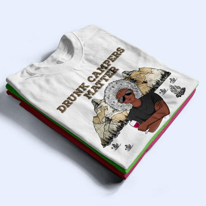 Drunk Campers Matter Camping Map - Couple Gift - Personalized Custom T Shirt