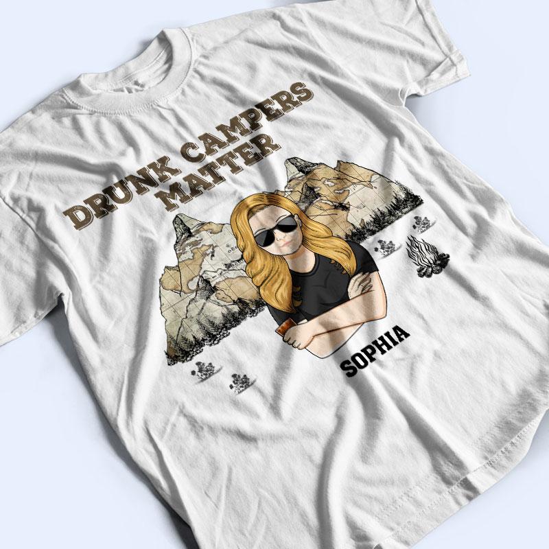 Drunk Campers Matter Camping Map - Couple Gift - Personalized Custom T Shirt