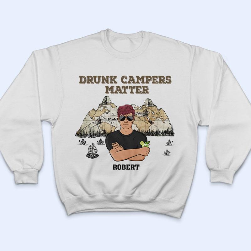 Drunk Campers Matter Camping Map - Couple Gift - Personalized Custom T Shirt