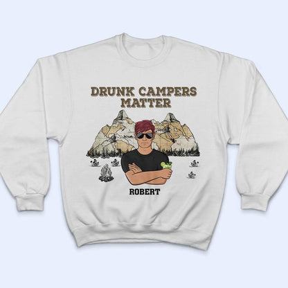 Drunk Campers Matter Camping Map - Couple Gift - Personalized Custom T Shirt