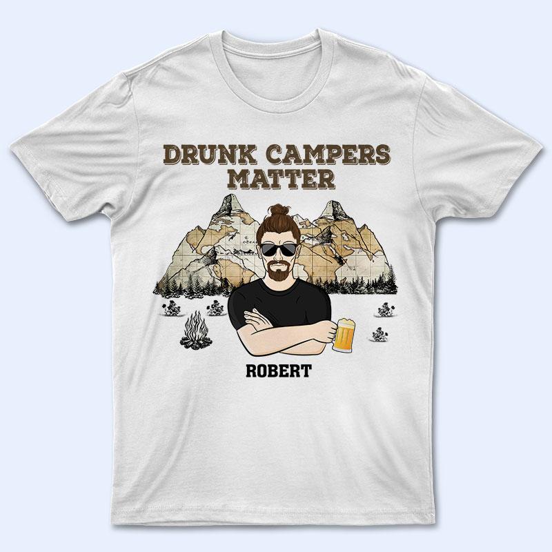 Drunk Campers Matter Camping Map - Couple Gift - Personalized Custom T Shirt