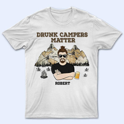 Drunk Campers Matter Camping Map - Couple Gift - Personalized Custom T Shirt