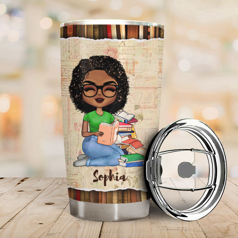 A Girl Who Loves Books Vintage Reading - Reading Gift - Personalized Custom Tumbler