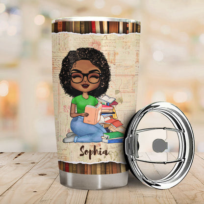 A Girl Who Loves Books Vintage Reading - Reading Gift - Personalized Custom Tumbler