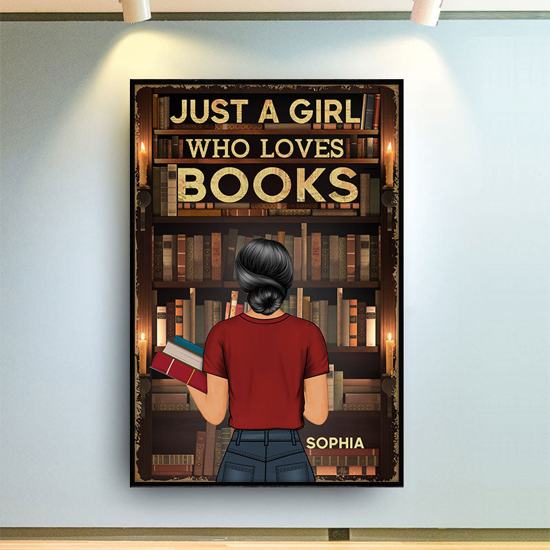 Just A Girl Who Loves Books Reading - Personalized Custom Poster