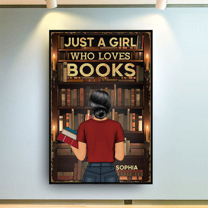 Just A Girl Who Loves Books Reading - Personalized Custom Poster