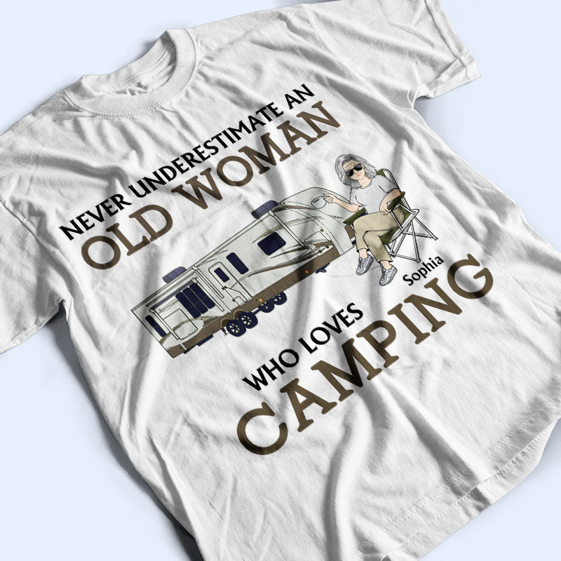 Never Underestimate An Old Man Who Loves Camping - Personalized Custom T Shirt
