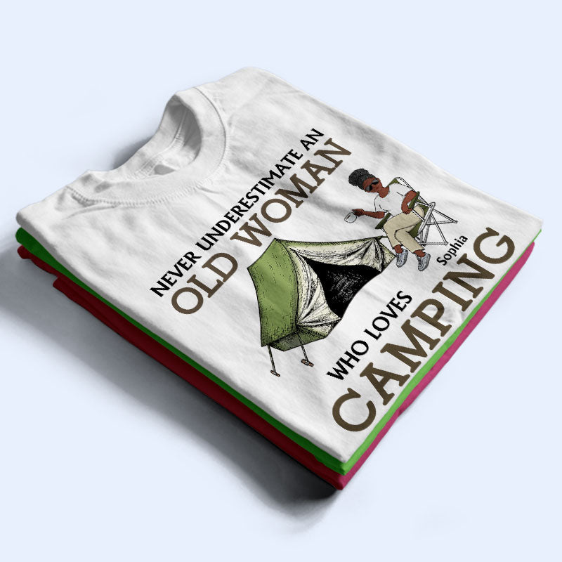 Never Underestimate An Old Man Who Loves Camping - Personalized Custom T Shirt