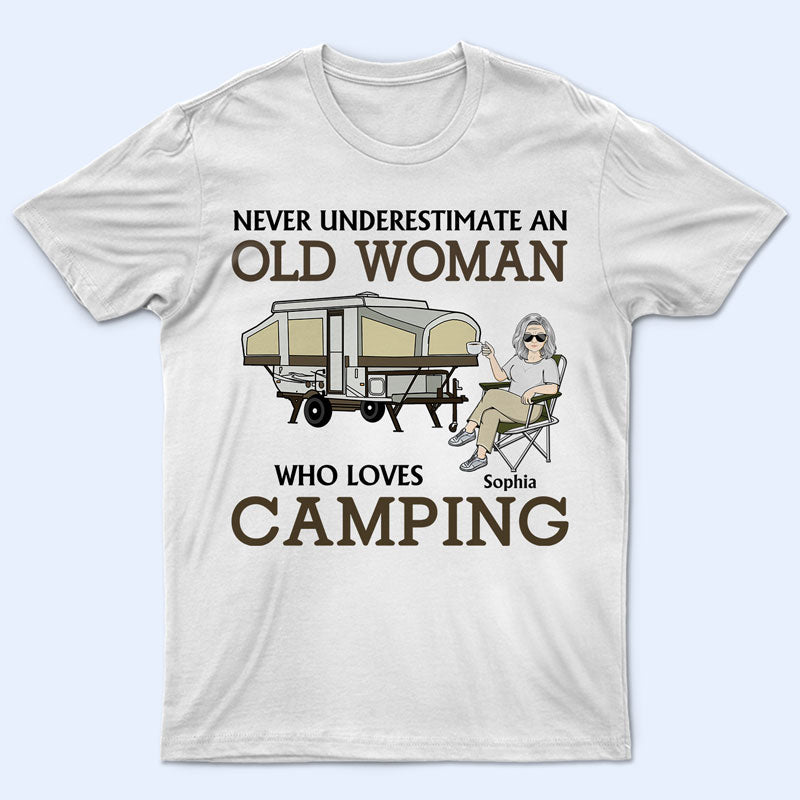 Never Underestimate An Old Man Who Loves Camping - Personalized Custom T Shirt
