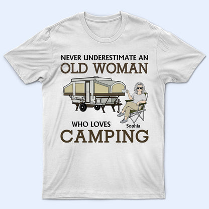 Never Underestimate An Old Man Who Loves Camping - Personalized Custom T Shirt