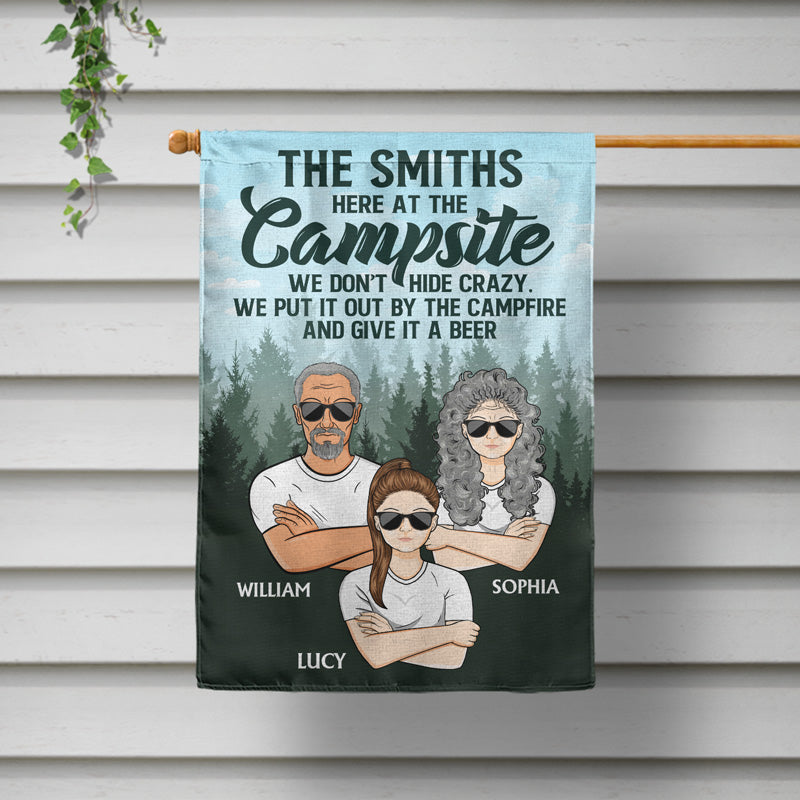 Campfire Family And Marshmallows Get Toasted Camping - Gift For Family - Personalized Custom Flag
