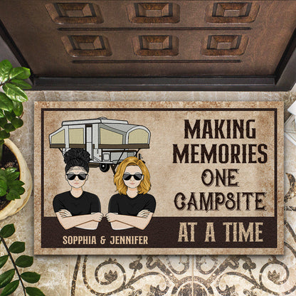 Making Memories One Campsite At A Time Camping - Couple Gift - Personalized Custom Doormat