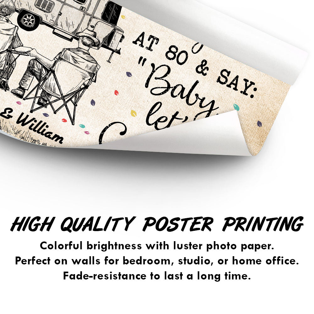 Baby Let's Go Camping Old Couple - Camping Gift - Personalized Custom Poster