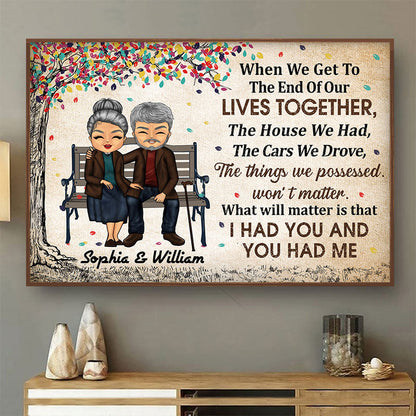 When We Get To The End Old Couple Chibi - Couple Gift - Personalized Custom Poster