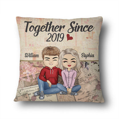 Together Since Husband Wife - Couple Gift - Personalized Custom Pillow