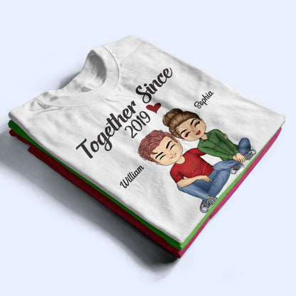 Together Since Husband Wife - Couple Gift - Personalized Custom T Shirt