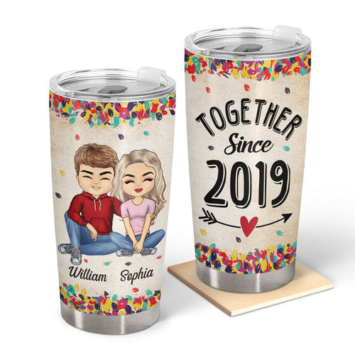 Together Since Husband Wife - Couple Gift - Personalized Custom Tumbler