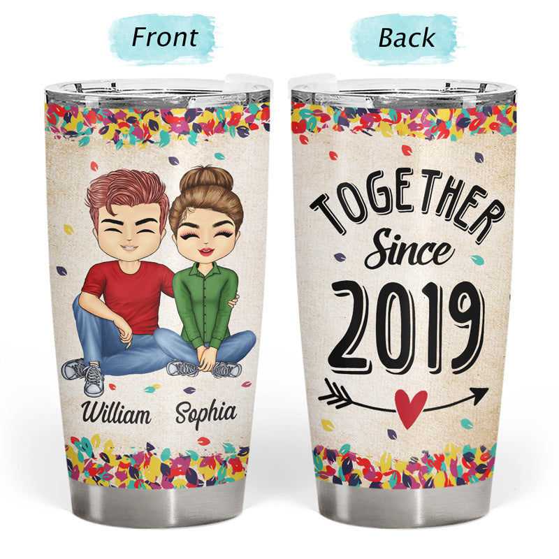 Together Since Husband Wife - Couple Gift - Personalized Custom Tumbler