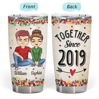 Together Since Husband Wife - Couple Gift - Personalized Custom Tumbler