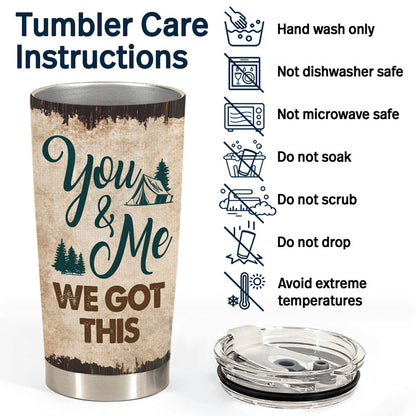 Camping Couple Let's Sit By The Campfire - Gift For Couples - Personalized Custom Tumbler