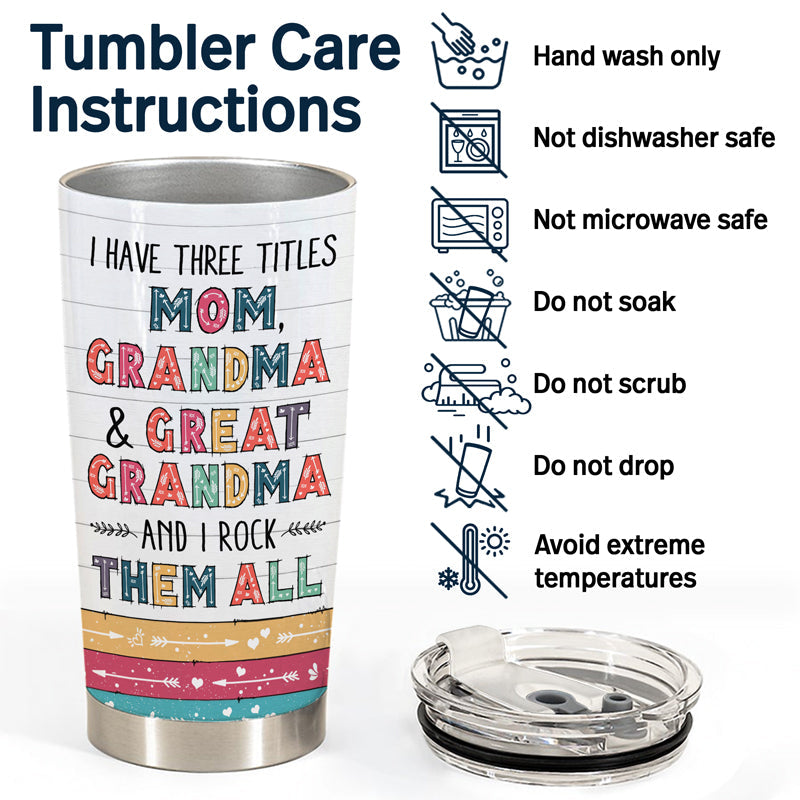 Wife Mom Grandma - Mother Gift - Personalized Custom Tumbler