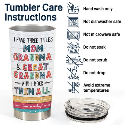 Wife Mom Grandma - Mother Gift - Personalized Custom Tumbler