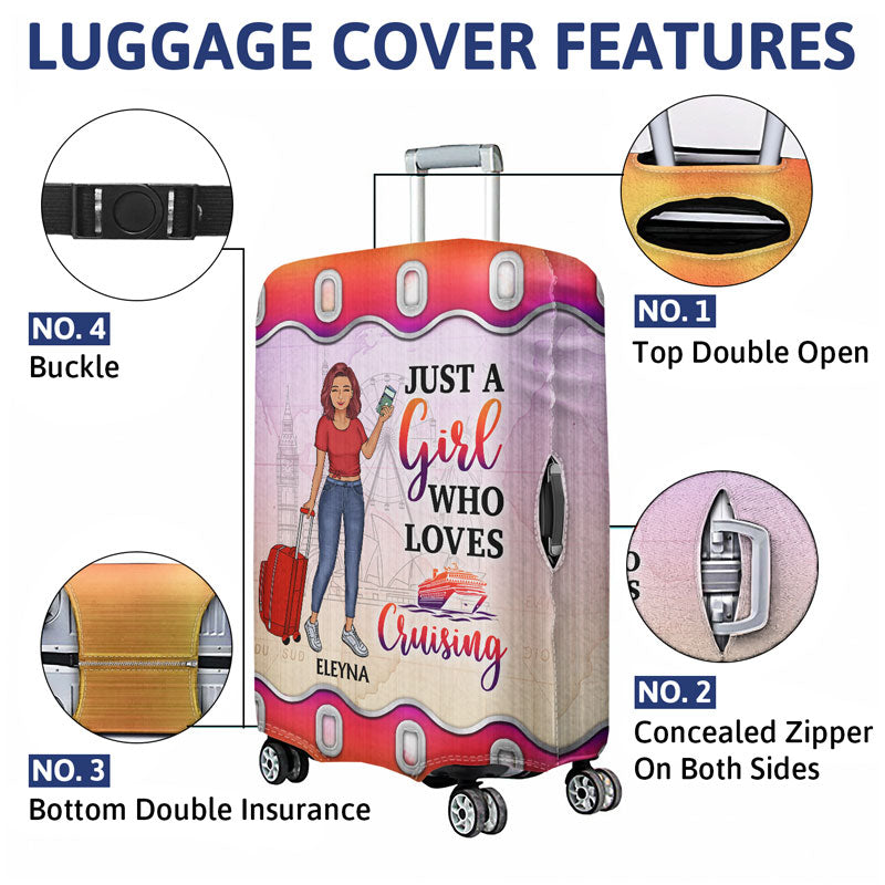 Just A Girl Boy Who Loves Traveling Cruising - Gift For Traveling Lovers - Personalized Custom Luggage Cover
