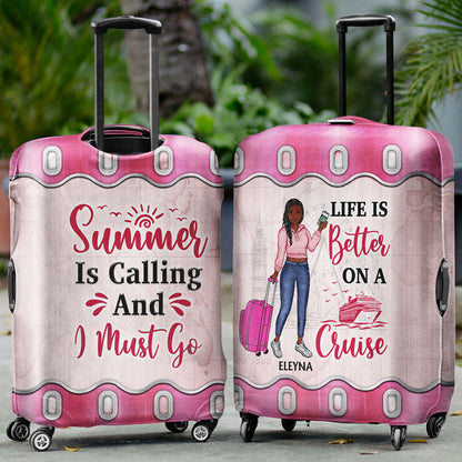 Just A Girl Boy Who Loves Traveling Cruising - Gift For Traveling Lovers - Personalized Custom Luggage Cover