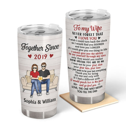 Never Forget That I Love You Husband Wife Family - Gift For Couples - Personalized Custom Tumbler