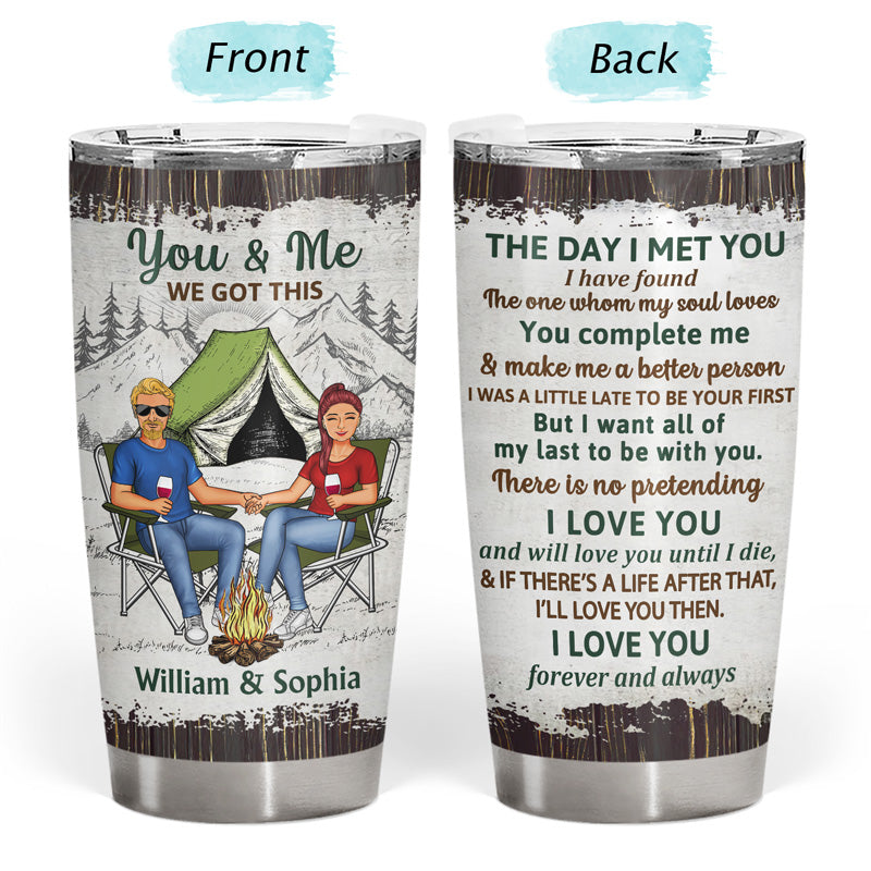 Camping Couple The Day I Met You - Couple Gift - Personalized Custom Tumbler