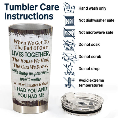 Grilling Backyard Family Couple The Day I Met You - Couple Gift - Personalized Custom Tumbler