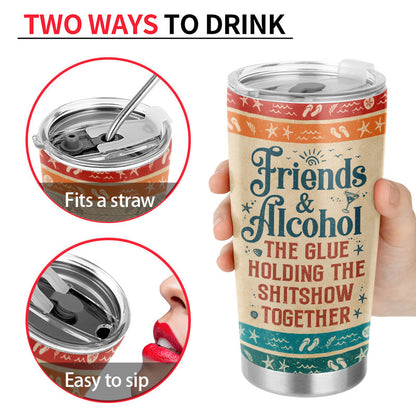 Hangovers Are Temporary But Drunk Stories Are Forever Vacation Best Friends - Bestie BFF Gift - Personalized Custom Tumbler