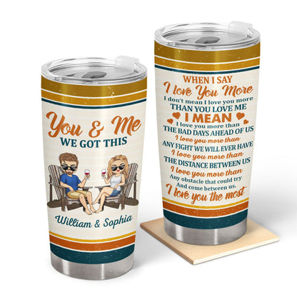 I Love You The Most Chibi Retro - Gift For Couples - Personalized Custom Tumbler